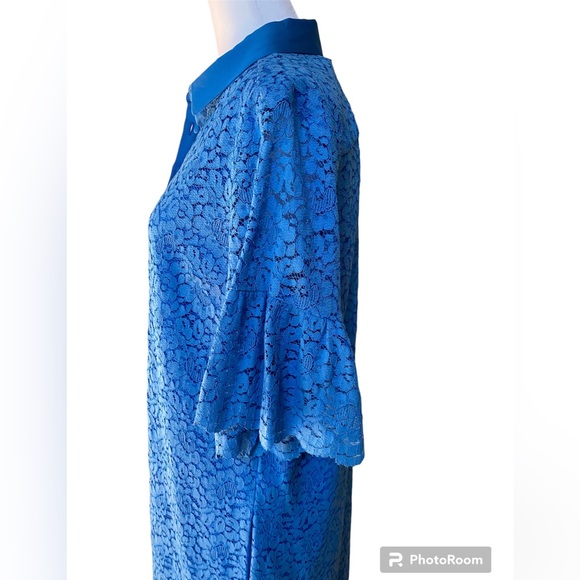 NWT Banana Republic Women Blue Lace Dress Size Medium - Picture 4 of 11